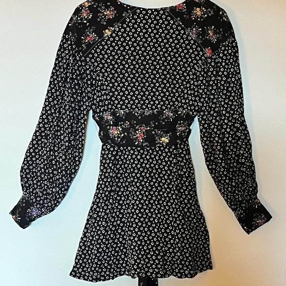 Free People Long Sleeve Floral Mini Dress - Picture 5 of 6